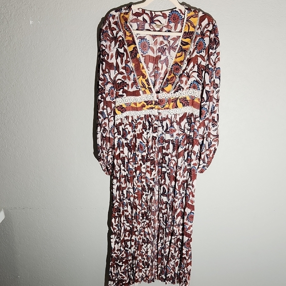 MiAmi Kimono Cardigan Panther Large XL Floral BOHO Whimsigoth coverup